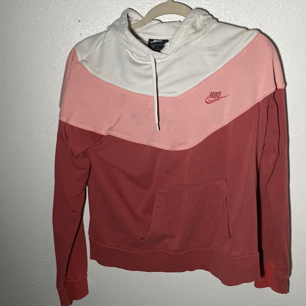 White and pink Nike hoodie